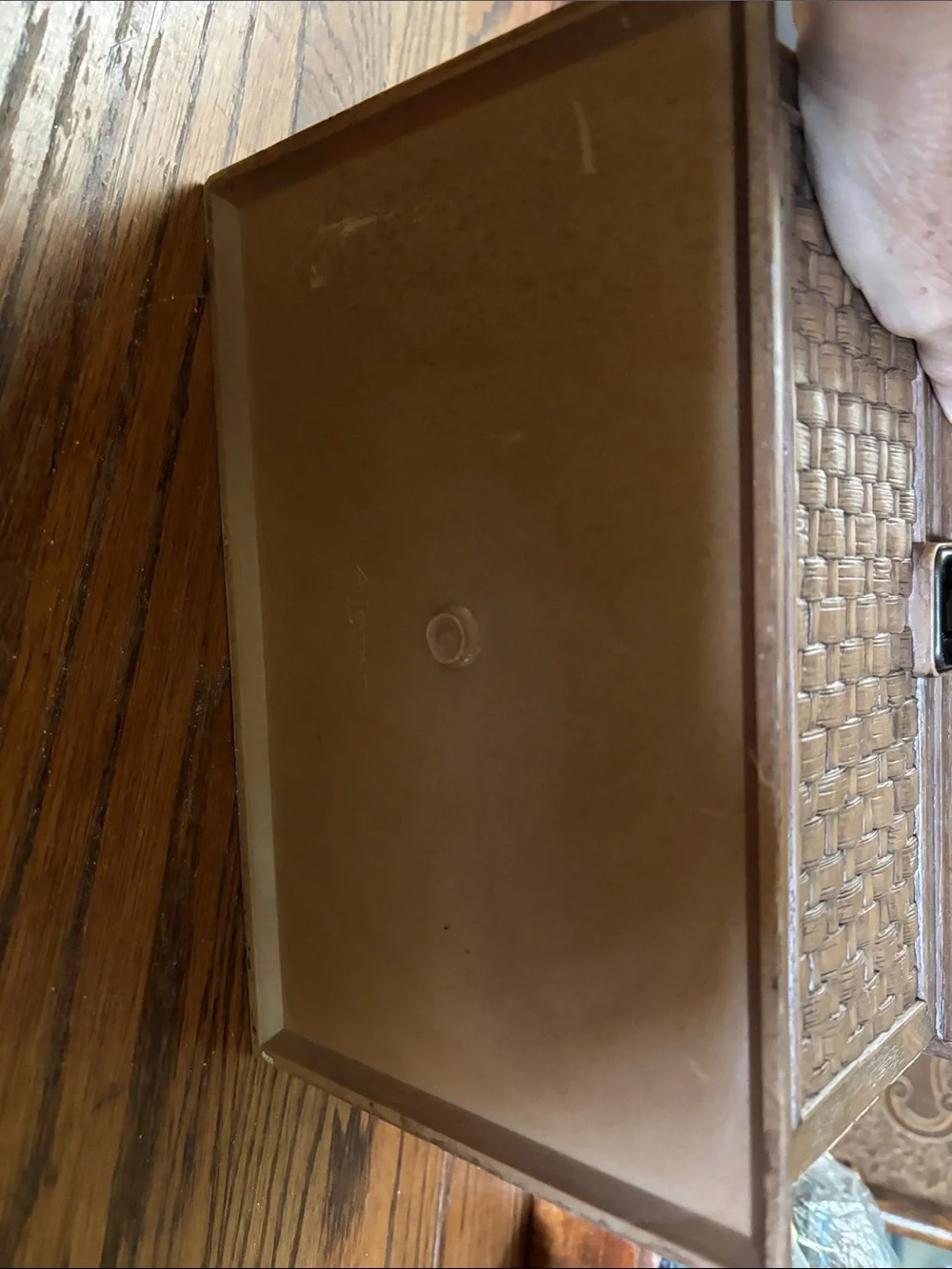 Faux Wood Woven Sewing Box